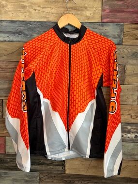 Orange Graphic Cycling Jacket -Attack Activewear